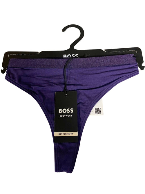 BOSSThongCI Logo Waistband Thong, Dark PurpleBoxers - and - Briefs.net