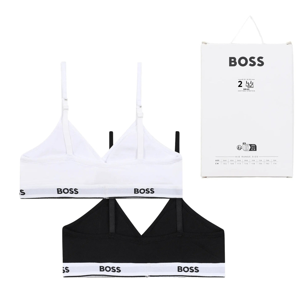 BOSSBralettes 2 - packGirls 2 - Pack Classic Logo Bralettes, Black/WhiteBoxers & Briefs
