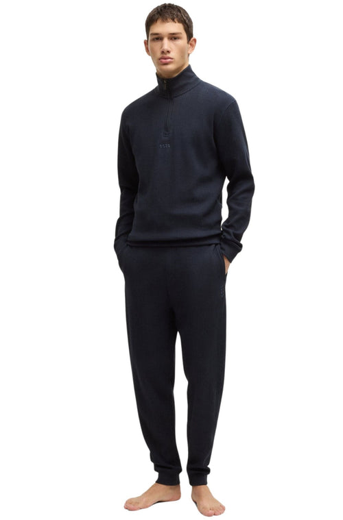 BOSSJogging BottomsWaffle Structure Jogging Bottoms, Dark BlueBoxers - and - Briefs.net