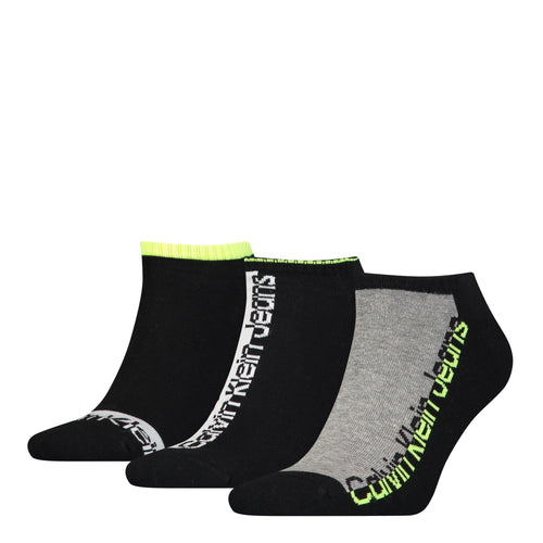 Jeans 3er-Pack Athleisure Sports Trainer Socken mit gemischten Logos, Schwarz