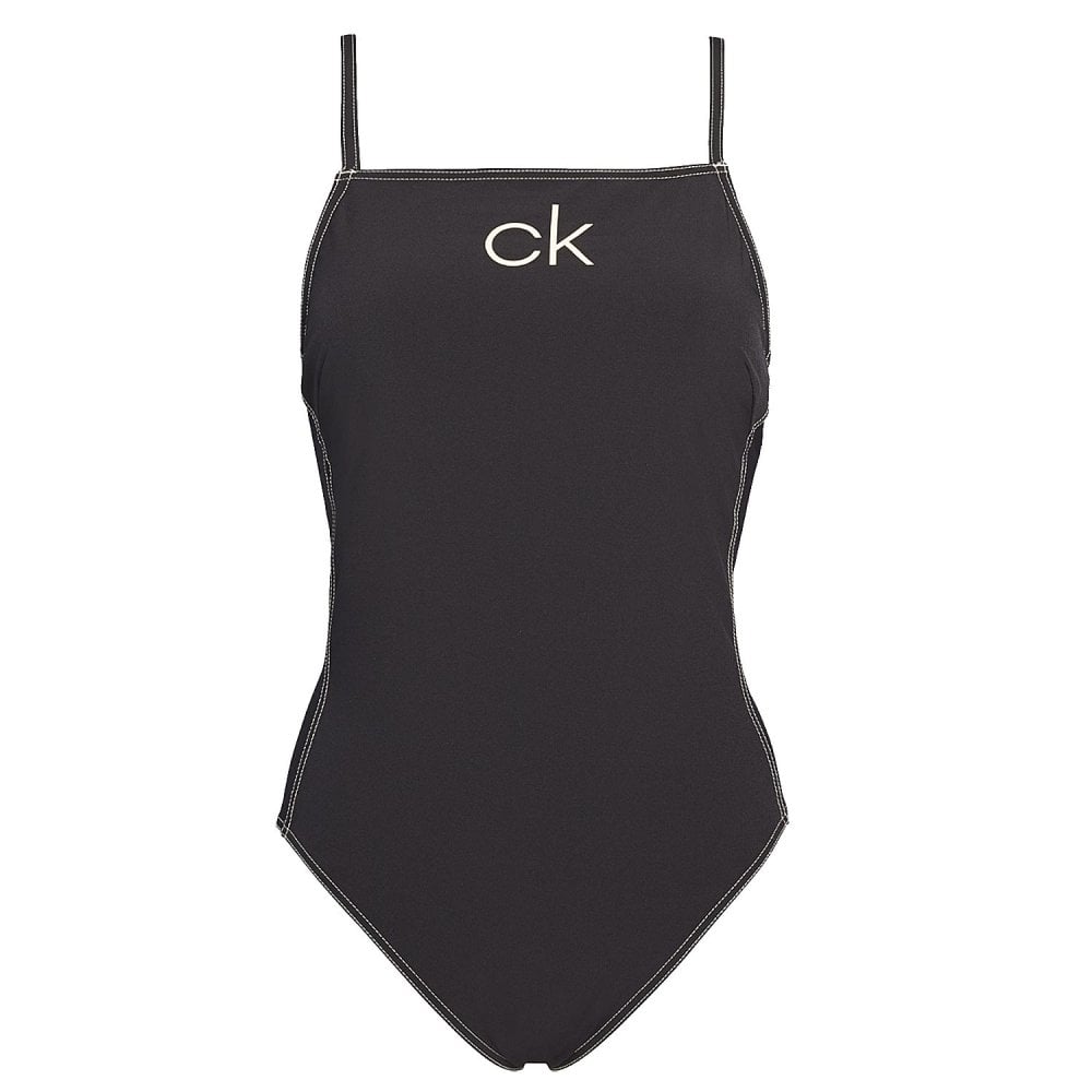 Calvin Klein Women Apron One Piece Swim Suit Black