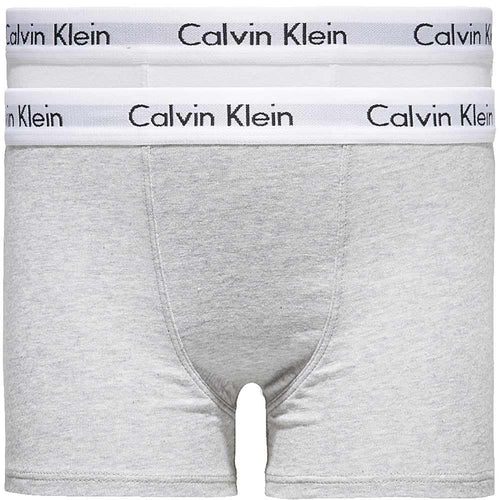 Boys 2-Pack Modern Cotton Boxer Trunks, Heather Grey / White