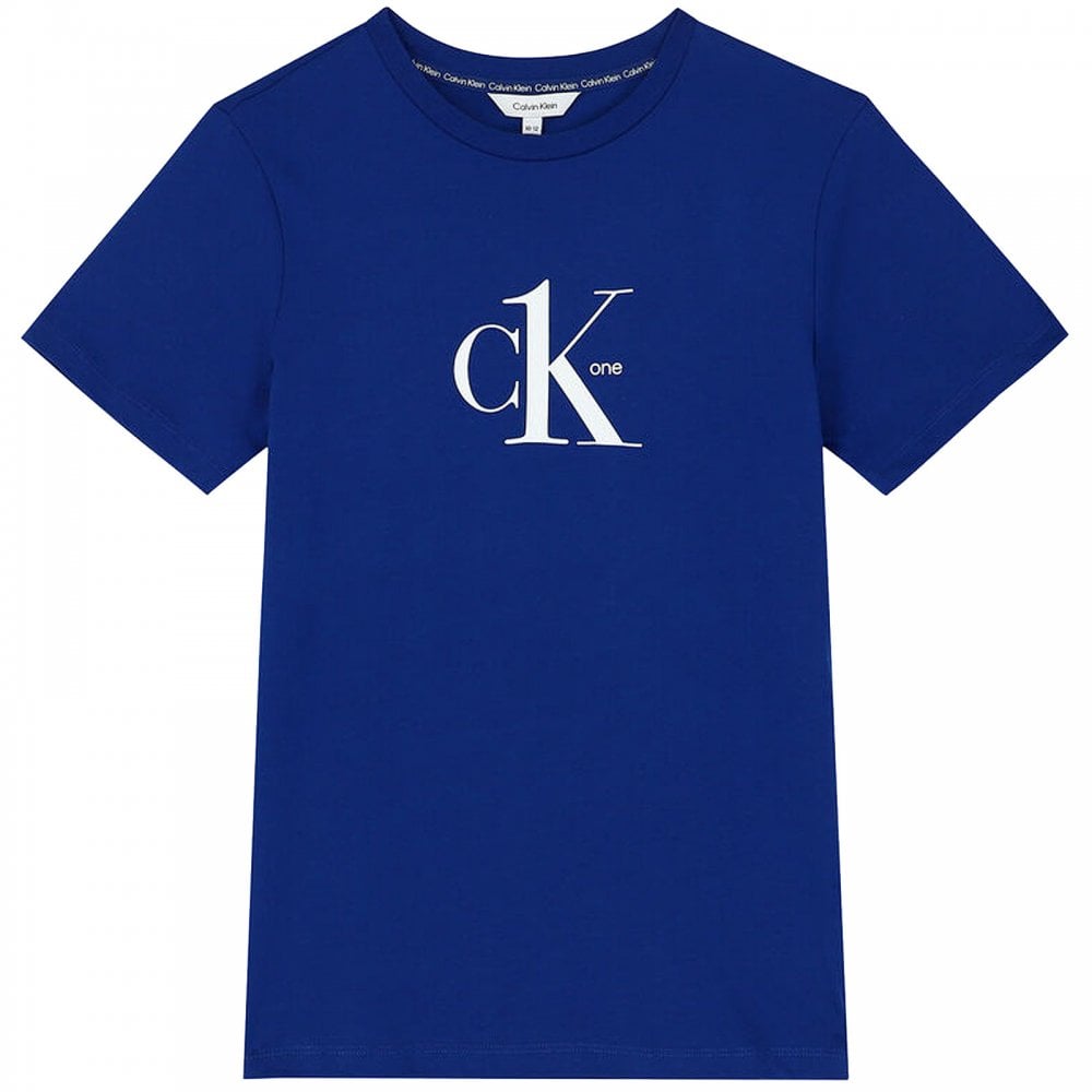 T-shirt de plage CK One pour garçon, bleu vif