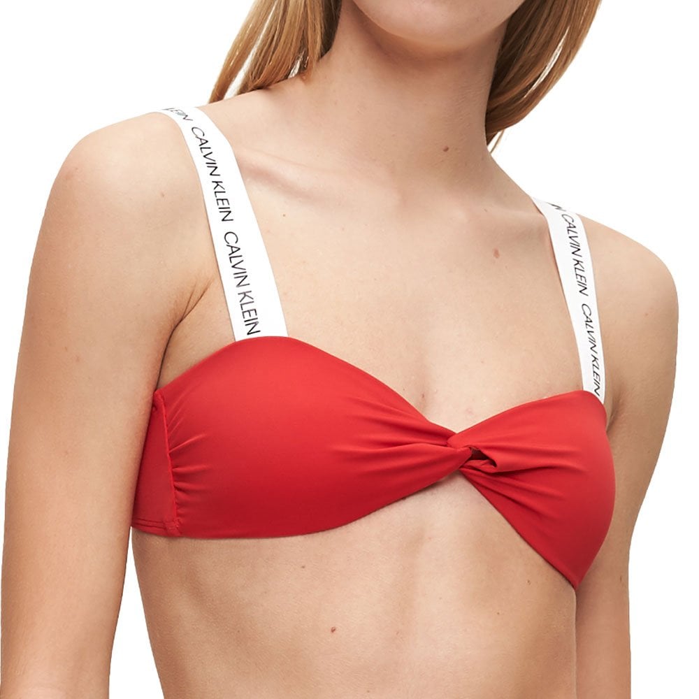 Calvin Klein Women CK LOGO Bandeau Bikini Top High Risk – Boxers