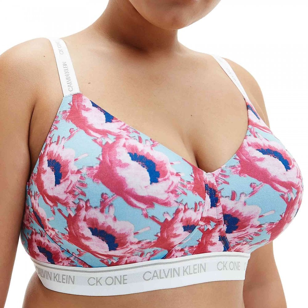 CK One Plus Size Lift Bralette Prosper Floral Print Pink Smoothie Boxers and Briefs