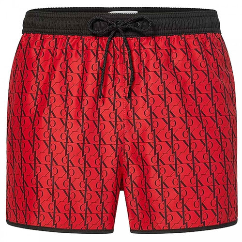 CK One Short Runner Swim Shorts, Monogram Deep Crimson