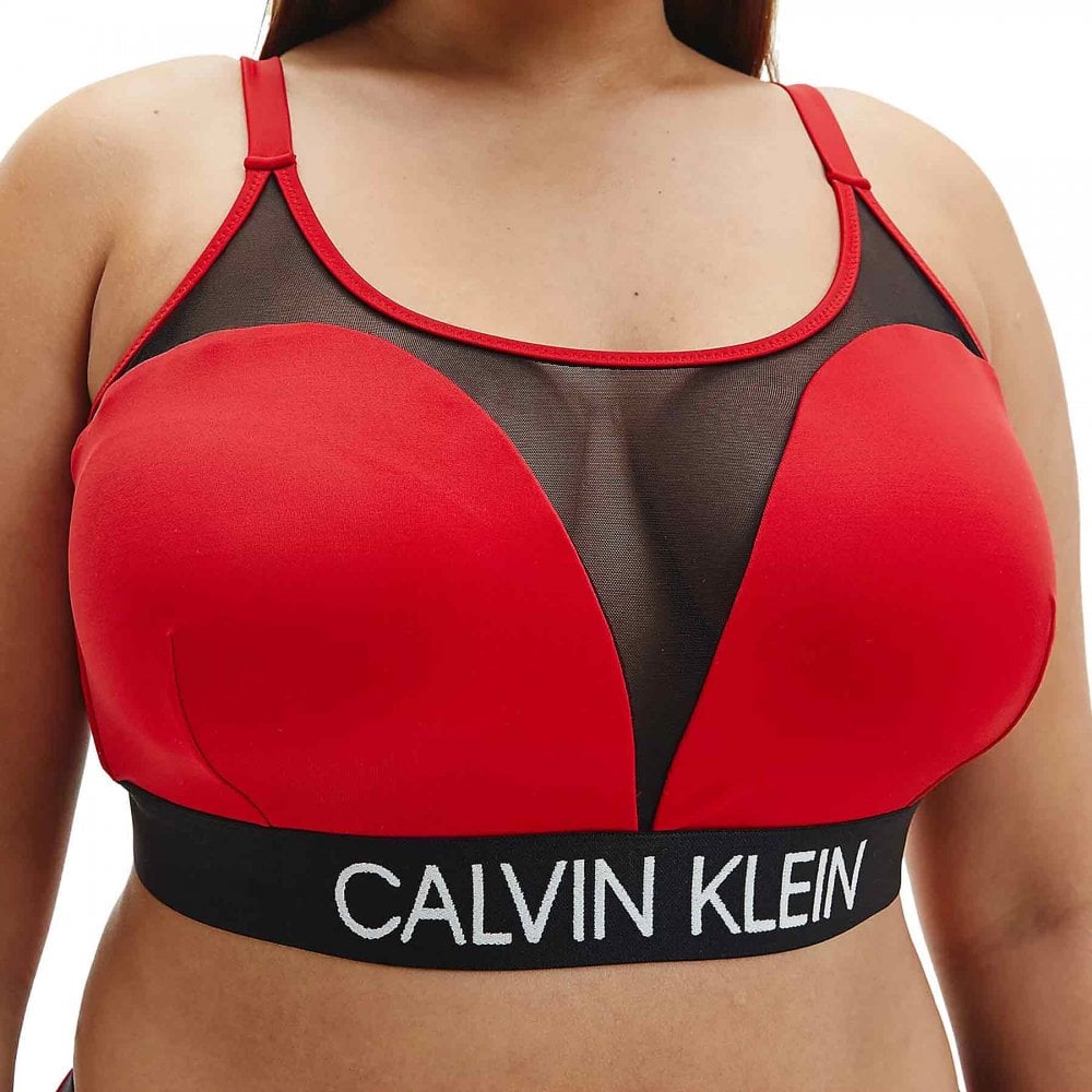 Calvin Klein Women Core Curve Swimwear Bikini Top Rustic Red
