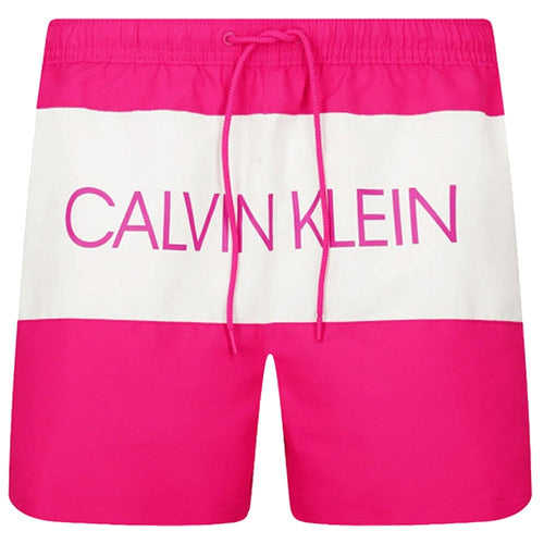 Core Logo Medium Drawstring Swim Shorts, Jewel Pink