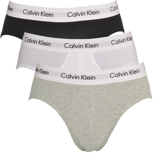 3-Pack Men's Briefs, Black/White/Grey