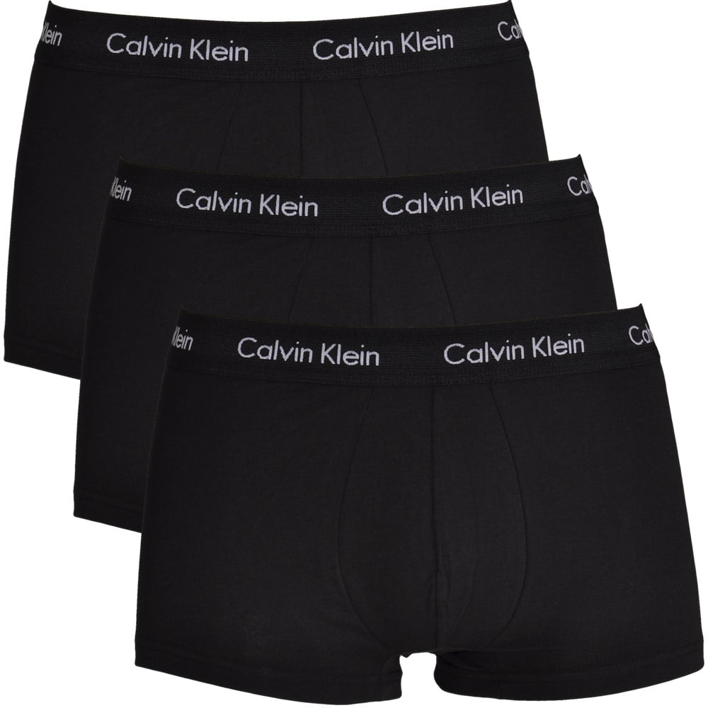 Lot de 3 boxers taille basse en coton stretch, tout noir