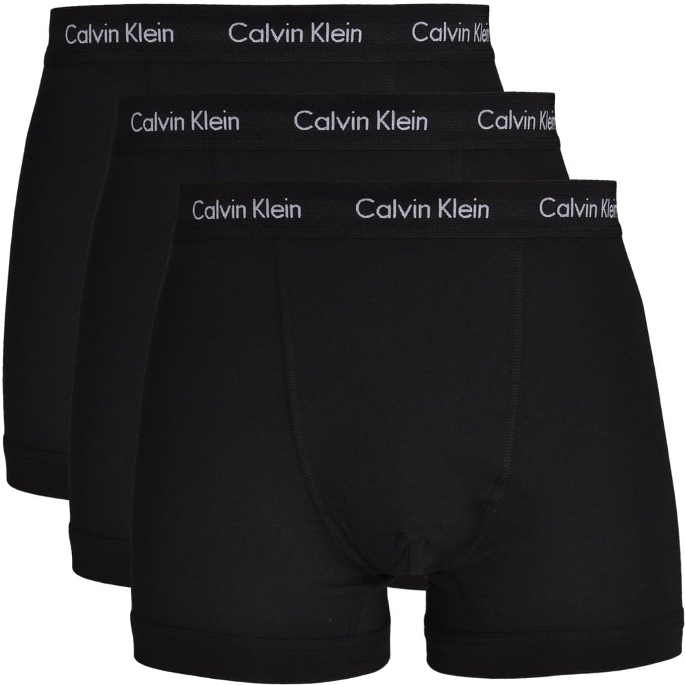 Calvin Klein Cotton Stretch 3 Pack Trunk All Black – Boxers-and-Briefs.net