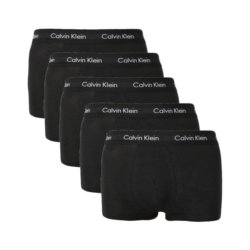 Lot de 5 boxers en coton extensible, tout noir