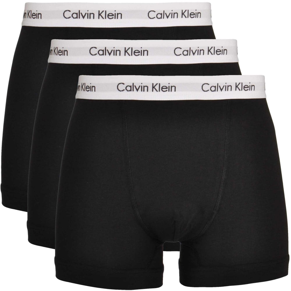 3-Pack Boxer Trunks, Black/white