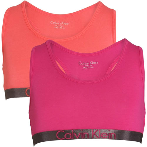 GIRLS 2 Pack Customized Stretch Bralette, Calypso Coral / Lilac Rose