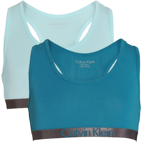 GIRLS 2 Pack Customized Stretch Bralette, Corydalis Blue / Mosaic Blue