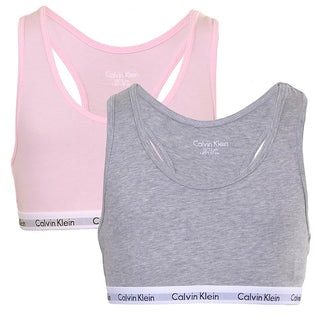 GIRLS 2 Pack Modern Cotton Bralette, Pink/Grey