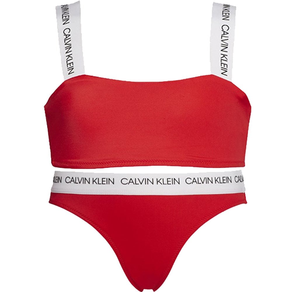 FILLES CK LOGO-SWIM Ensemble bandeau / bikini, risque élevé