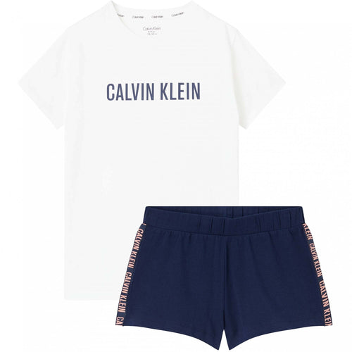 Girls Intense Power PJ set, Pvh White/Navy Iris