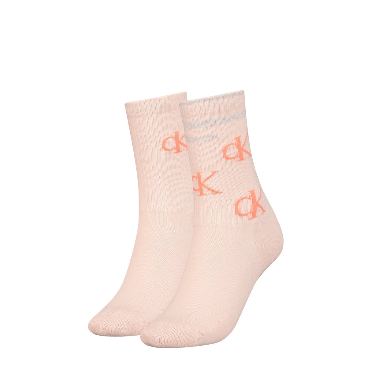 Jeans 2er-Pack Scattered Logo Damen Sportsocken, Hellmandel