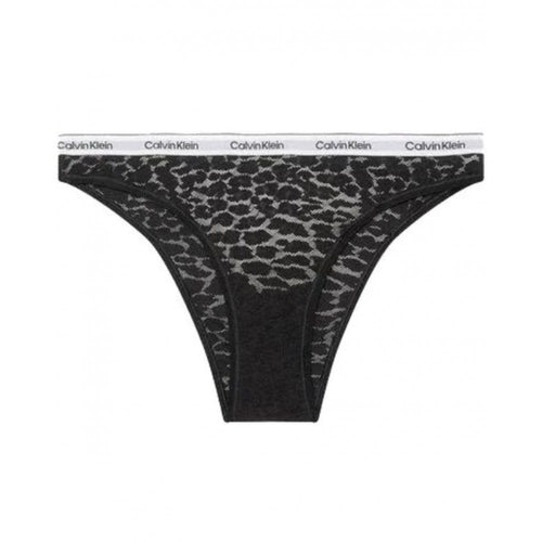 Leopard Lace Brazilian Brief, Black