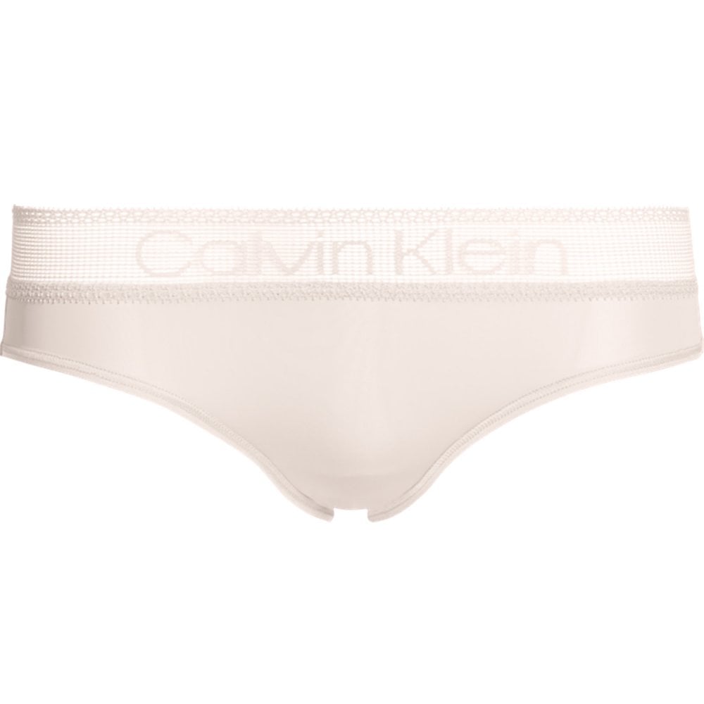 Slip de bikini en dentelle avec logo, cuisse de nymphe