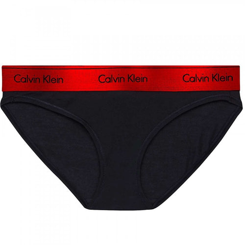 Moderner Baumwoll-Bikinislip, Schwarz/Rot Gala