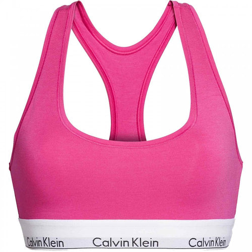 Modern Cotton Bralette, Bright Magenta
