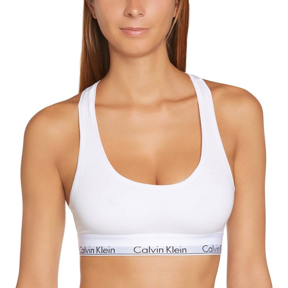 Calvin Klein - Modern Cotton Bralette, White - Boxers - and - Briefs.net