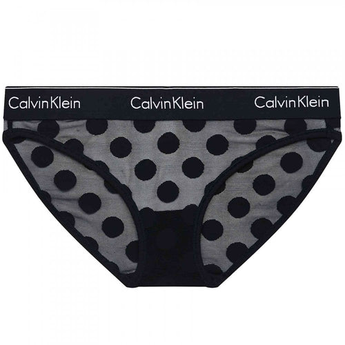 Modern Cotton Dot Light Lined Bikini Brief, Black