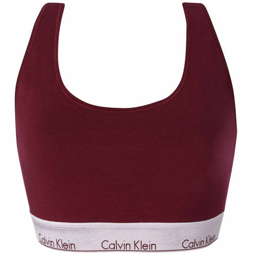 Modern Cotton Plus Size Bralette, sattes Burgunderrot/Silber