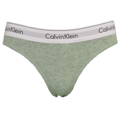 Modern Cotton Ribbed Modal Thong, Graphic Rib / Heather Grey