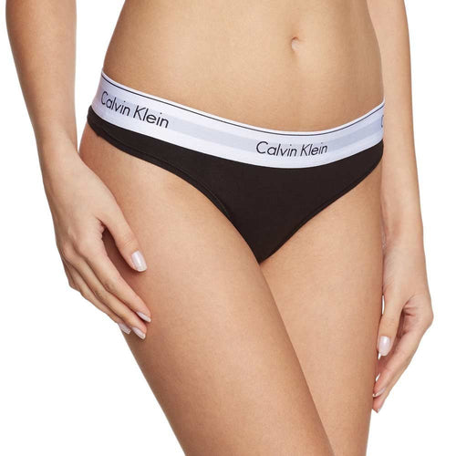 Calvin Klein - Modern Cotton Thong, Black - Boxers - and - Briefs.net