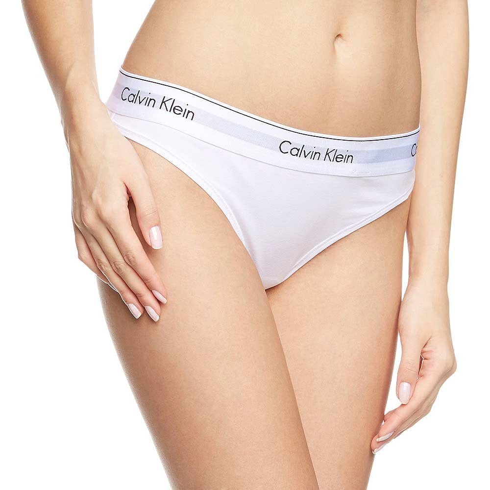 Calvin Klein - Modern Cotton Thong, White - Boxers - and - Briefs.net