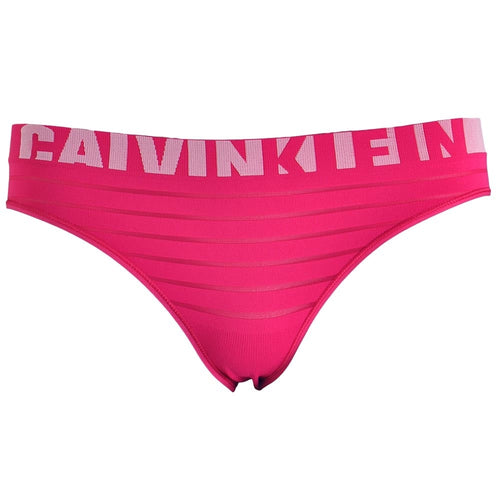 Seamless Logo Bikini Brief, Simple Stripe Transpink