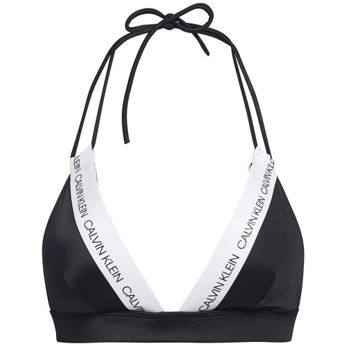 Bademode CK LOGO Triangel-Bikinioberteil, Schwarz