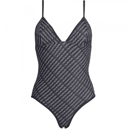 Dreieckiger einteiliger Badeanzug, diagonales Logo