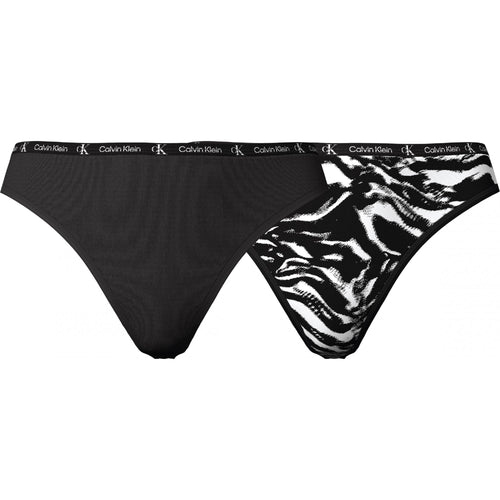2-Pack CK 1996 Bikini Briefs, Black / Tiger Print