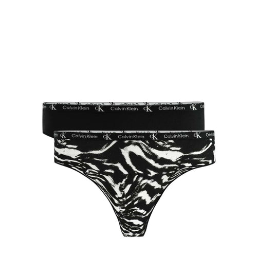 2-Pack CK 1996 Thongs, Black / Tiger Print