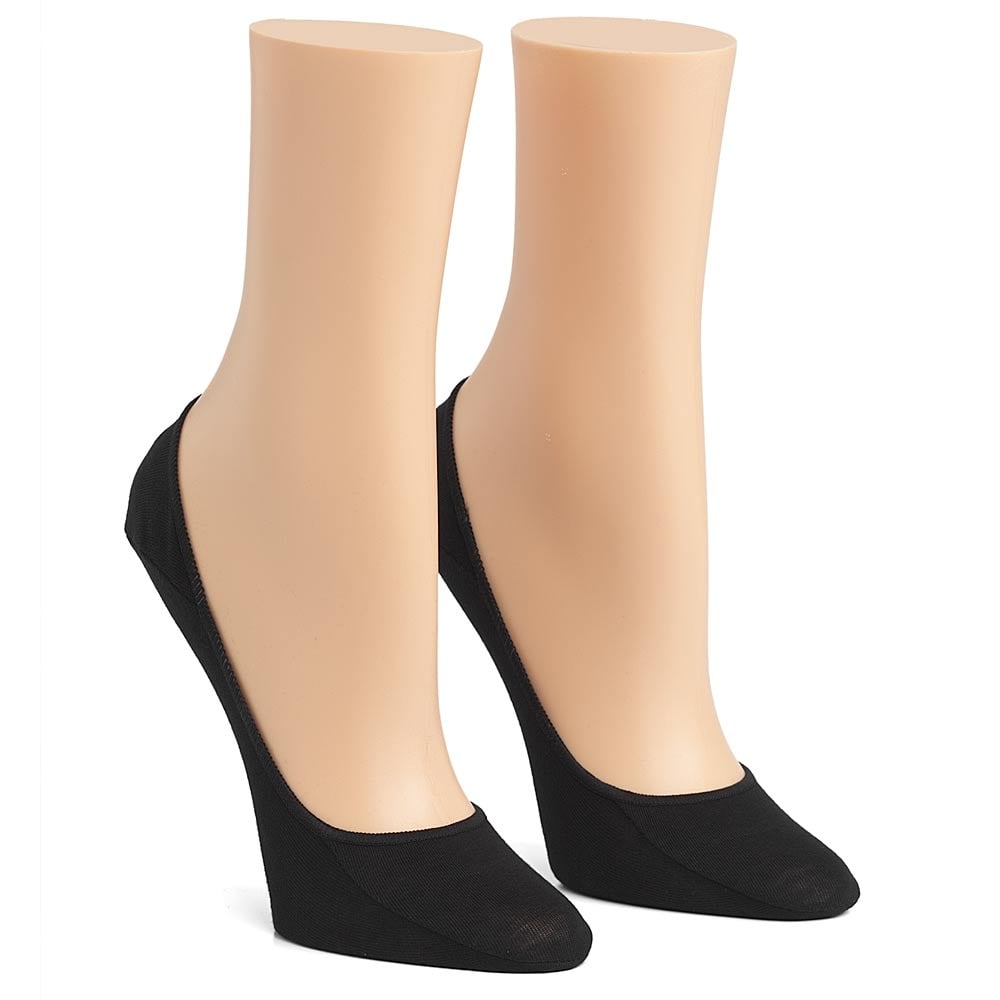 2 Pack Cotton No Show Women's Liner Socks, Black