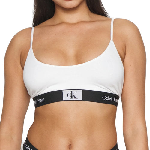 CK 1996 Unlined String Bralette, White
