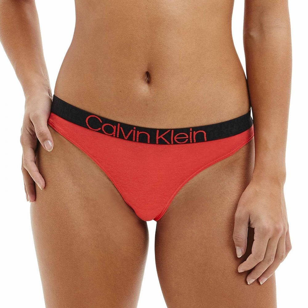 Calvin Klein - CK Reconsidered Comfort Thong, Punch Pink - Boxers - and - Briefs.net