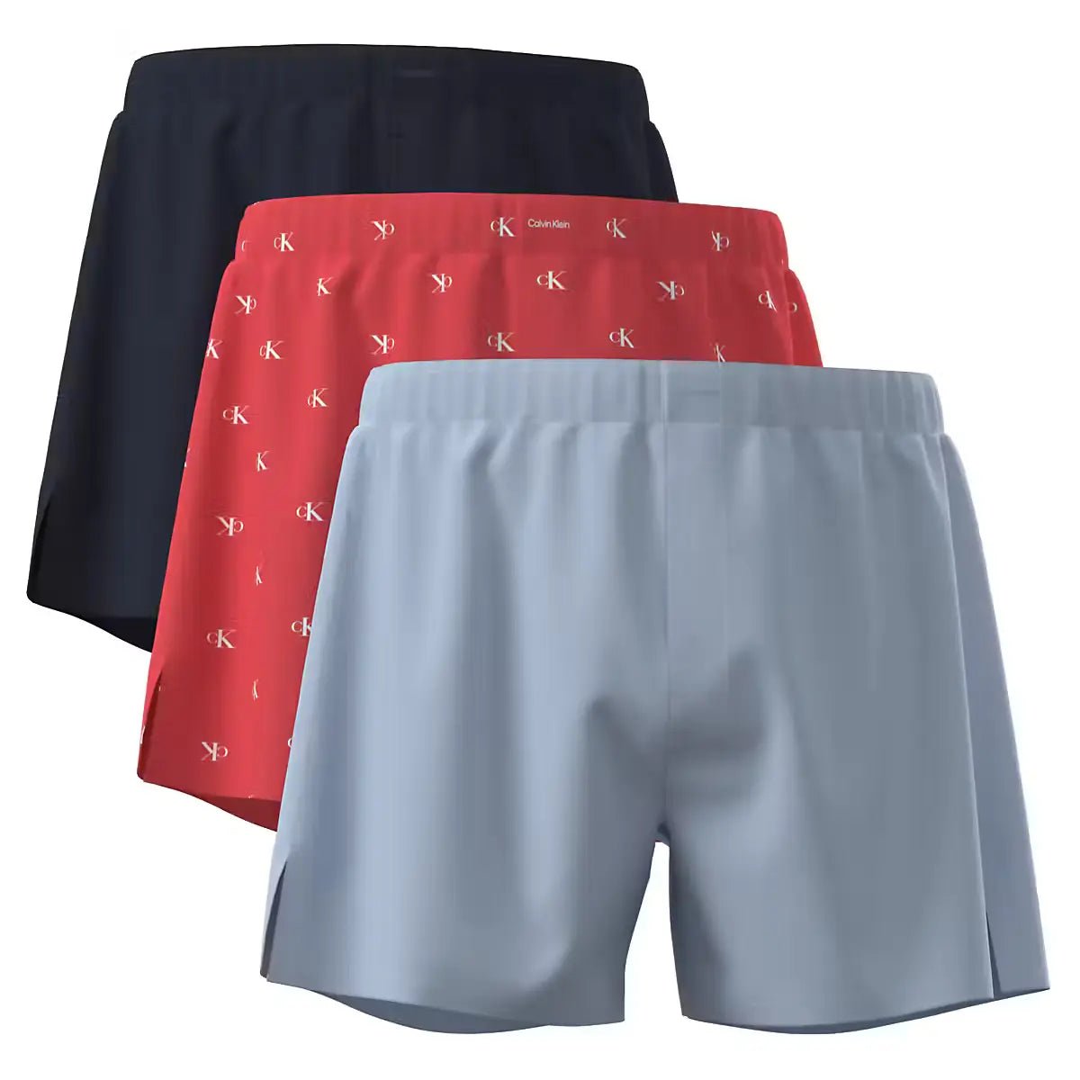 Calvin KleinBoxer Shorts 3 - pack3 - Pack Allover Logo Traditional - Fit Boxer Shorts, Black/Red/BlueBoxers & Briefs