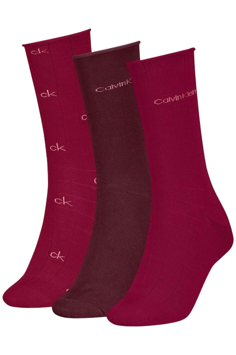 Calvin KleinSocks 3 - pack3 - Pack Allover Logo Women's Socks Gift Tin, Berry RedBoxers & Briefs