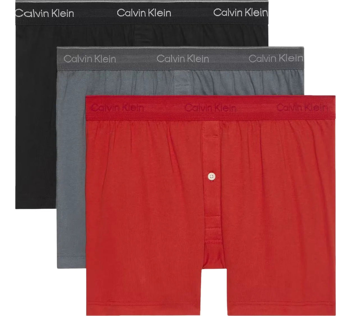 Calvin KleinBoxer Briefs 3 - pack3 - Pack Button - Front Pure Cotton Boxer Briefs, Turbulence / Adrenaline Rush / BlackBoxers & Briefs