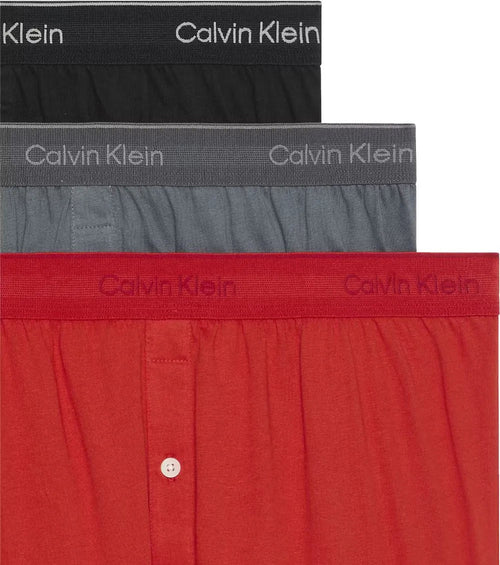 Calvin KleinBoxer Briefs 3 - pack3 - Pack Button - Front Pure Cotton Boxer Briefs, Turbulence / Adrenaline Rush / BlackBoxers & Briefs