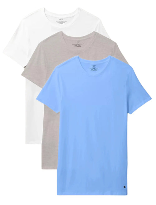 Calvin KleinT-Shirts 3 - pack3 - Pack CK 100% Cotton Crew - Neck T-Shirts, Glacier Blue/White/GreyBoxers & Briefs