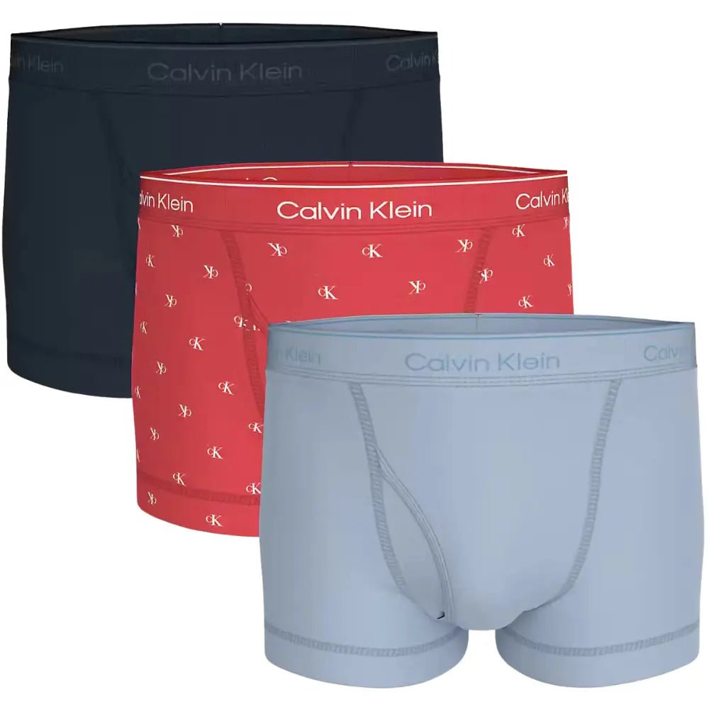 Calvin KleinTrunks 3 - pack3 - Pack Cotton Classics Allover Logo Boxer Trunks, Black/Red/BlueBoxers & Briefs