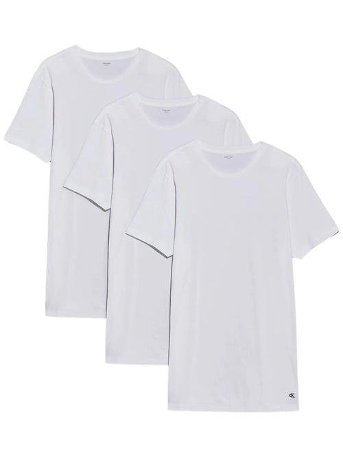 Calvin KleinT-Shirts 3 - pack3 - Pack Hem Logo Crew - Neck T-Shirts, All WhiteBoxers & Briefs