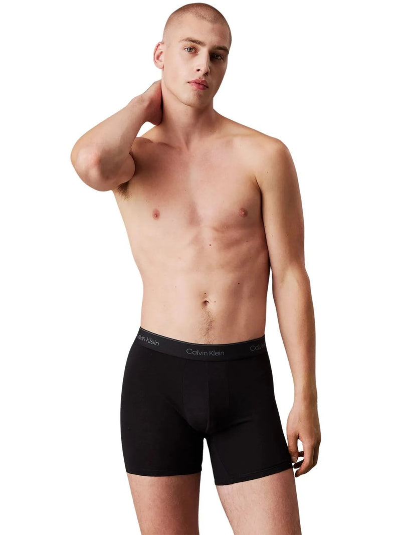 Calvin KleinBoxer Briefs 3 - pack3 - Pack Icon Cotton Stretch Boxer Briefs, Black/Glacier/BluebellBoxers & Briefs