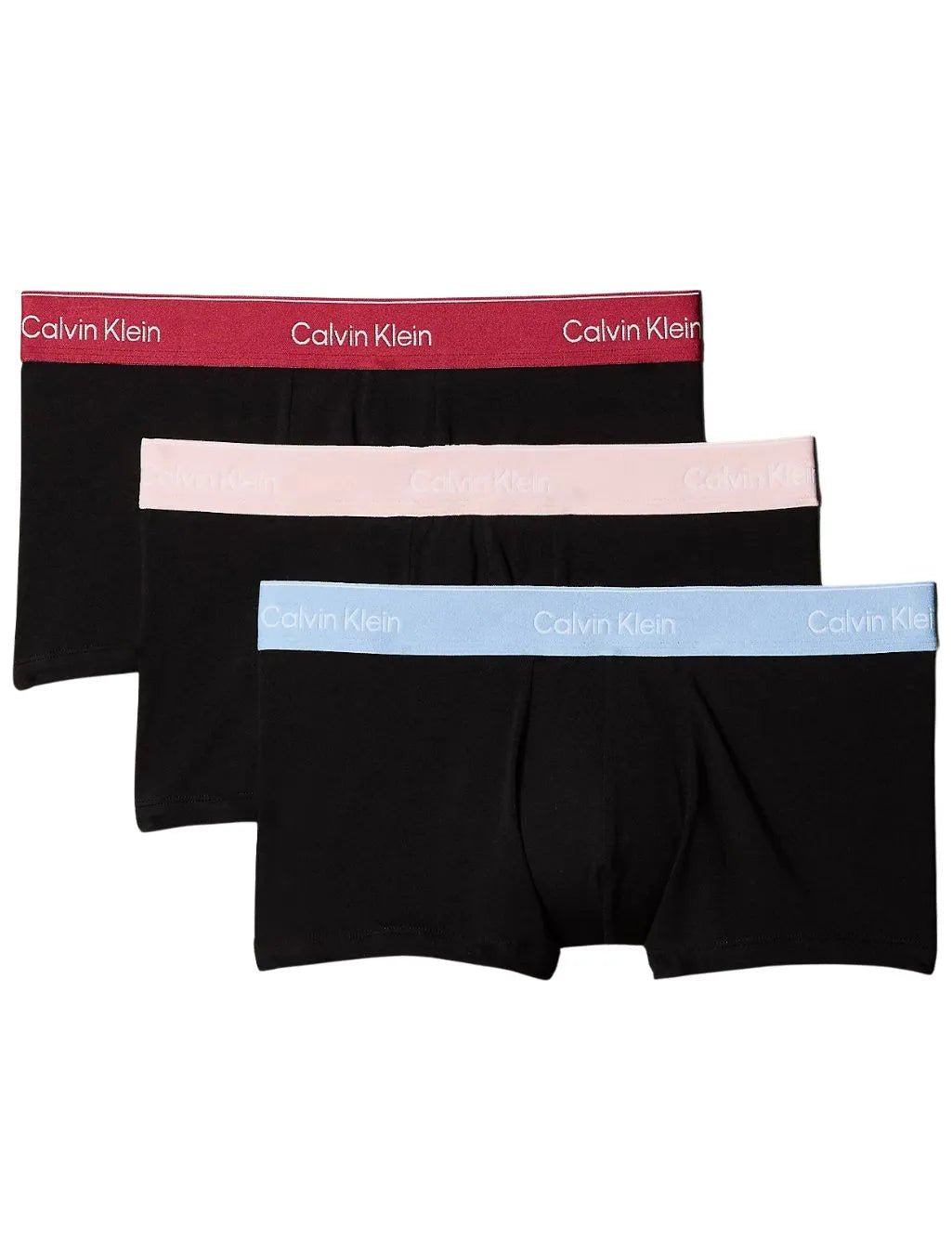 Calvin KleinTrunks 3 - pack3 - Pack Icon Cotton Stretch Low - Rise Boxer Trunks, Black with fall berry and frozenBoxers & Briefs